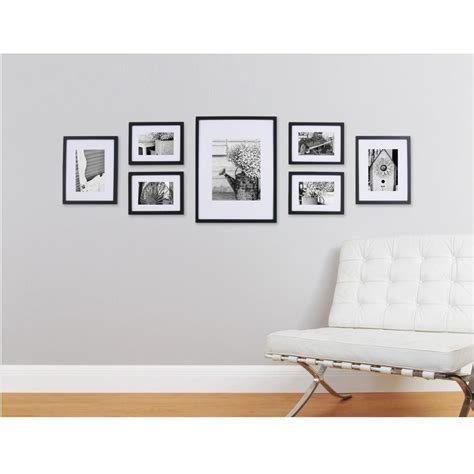 Pinnacle Gallery Perfect 7 Piece Wall Frame Set Black 11FW1443 - The Home Depot | Interior ...