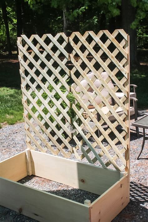 diy wooden planter box with trellis - Linsey Bernstein