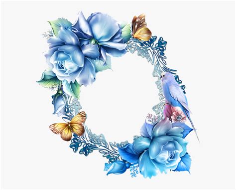 Blue Flower Png Border - Blue Flowers Border Design, Transparent Png , Transparent Png Image ...