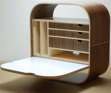 Unique Designed Magnificent Floating Computer Desk With Curved Corner And Storage For Unique ...