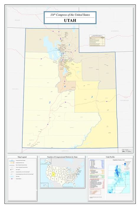 Utah Congressional District Map (114th Congress) - 20 Inch By 30 Inch Laminated Poster With ...