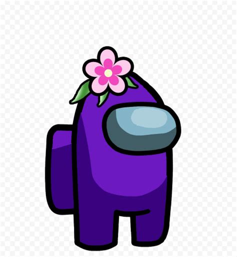 HD Purple Among Us Crewmate Character With Flower On Head PNG | Citypng | Flower on head, Iphone ...