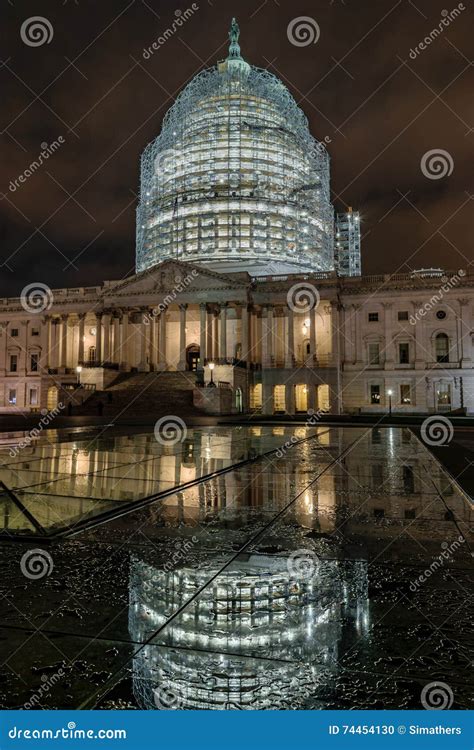 US Capitol Building at Night Stock Photo - Image of construction, government: 74454130