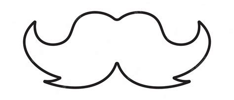 Premium Vector | Mustache flat vector outline icon illustration