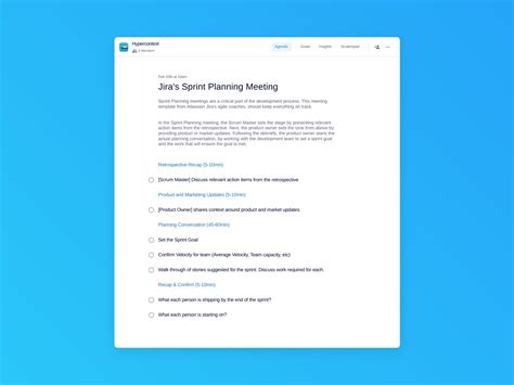 Jira's sprint planning meeting template (7 topics and ideas) | Hypercontext