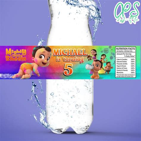 Mighty little bheem Birthday Water Bottle Label Template ...