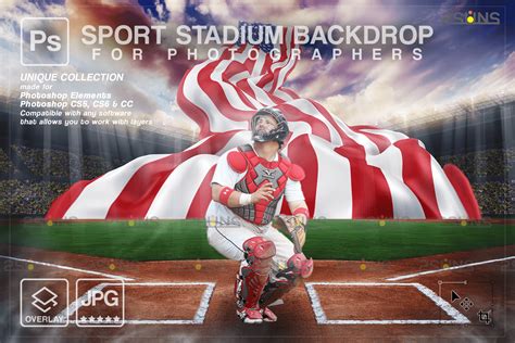 Baseball Backdrop, Sports Stadium Graphic by 2SUNS · Creative Fabrica