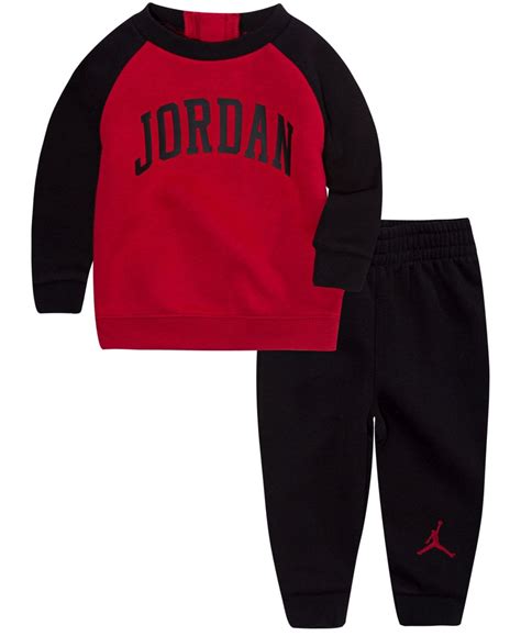 Jordan Baby Boys Sweatshirt and Pants Set - Black(gym Red) | Kids ...