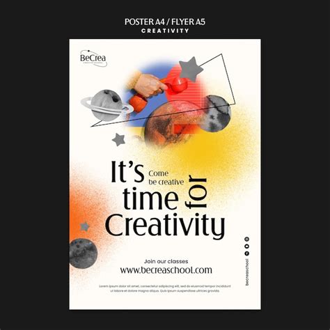 Free PSD | Vertical poster template for creativity