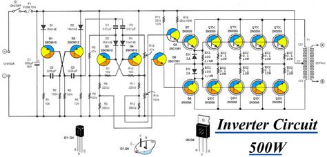 Inverter Circuit 12VDC to 220V 50Hz 500W | circuit2017