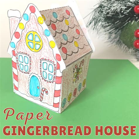 Paper Gingerbread House (template included) - Messy Little Monster