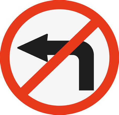 No left turn sign 15422371 Vector Art at Vecteezy