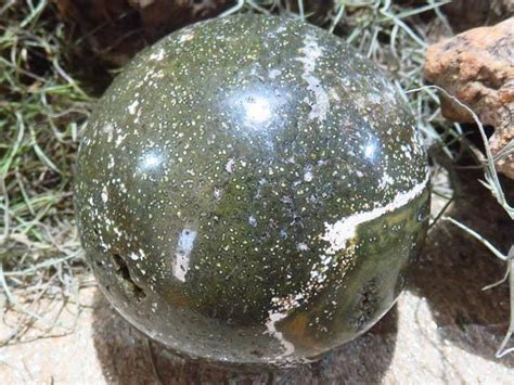 Polished Green Jasper Sphere / Crystal Ball with Vug - StarStuff.Rocks