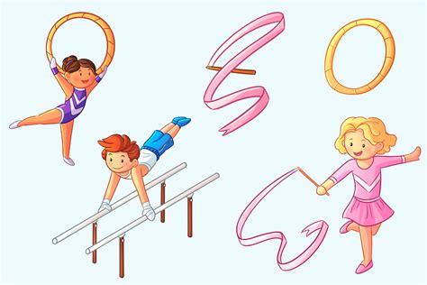 Gymnastics Kids Clip Art Collection By Keepin' It Kawaii | TheHungryJPEG