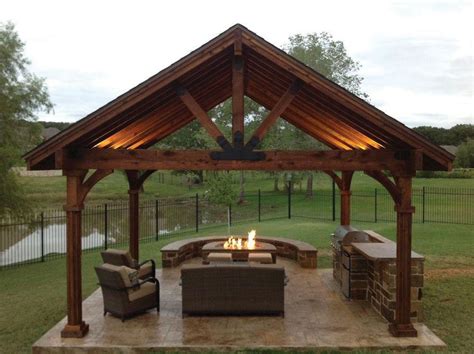 Outdoors: This beautiful yet rustic freestanding post and beam pavilion provides the perfect ...