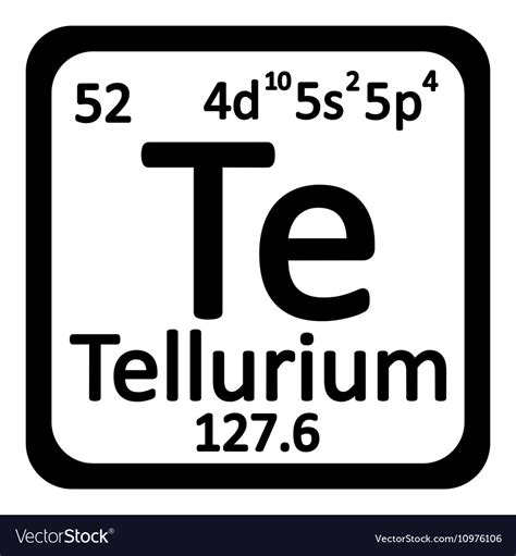 Periodic table element tellurium icon Royalty Free Vector