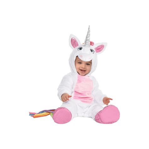 Amscan Unicorn Halloween Costume for Babies, 6-12 Months, Includes Jumpsuit with Attached Hood ...