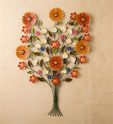 Metal Flower Bouquet Wall Art | PlowHearth