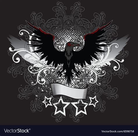 Dark raven emblem Royalty Free Vector Image - VectorStock