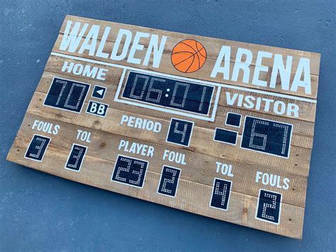 Decorate your nursery with a customized basketball scoreboard made out of reclaimed wood. # ...