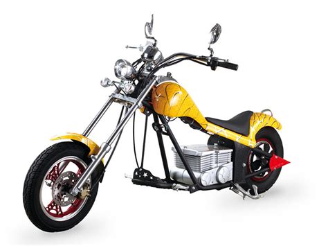 Yellow Coolest Harley Electric Motorcycles 60Km / H With 48V 500W Motor