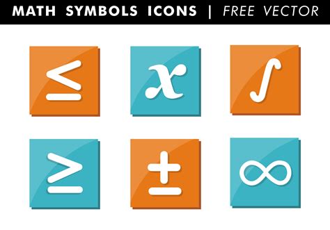 Math Symbols Icons Free Vector - Download Free Vector Art, Stock ...