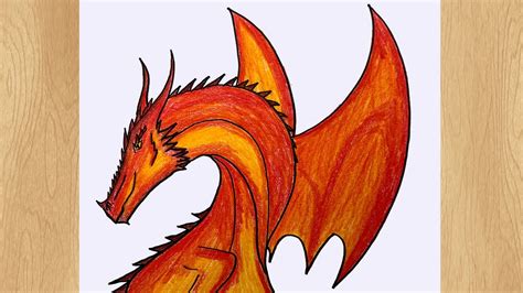 Great Dragon Drawing Tutorial I How to draw Dragon with fire wings I Dragon Drawing Easy - YouTube