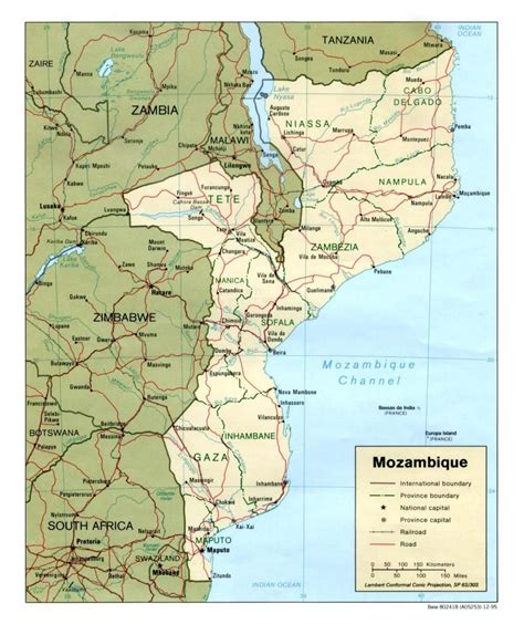 Map of Mozambique roads - Map of Mozambique roads (Eastern Africa - Africa)