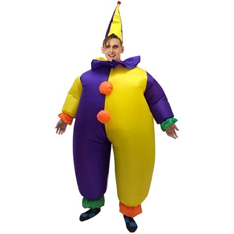 Adult Inflatable Purple Clown Halloween Costume Cosplay Suit