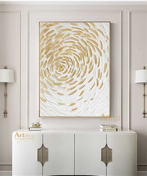 Large White And Gold Canvas Art Abstract Painting Gold Leaf | Etsy