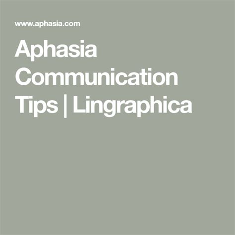 Aphasia Communication Tips | Lingraphica | Aphasia therapy, Caregiver resources, Communication