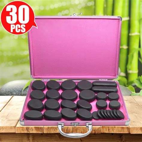 Hot Stone Massage Set Heater Box Relieve Stress Back Pain Health Care Acupressure Lava Basalt ...