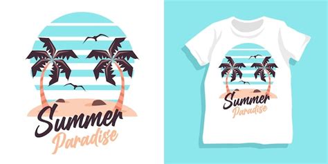 Premium Vector | Summer paradise tshirt design