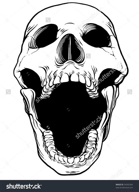 Screaming Skull Stock Photos, Images, & Pictures | Skull, Screaming ...