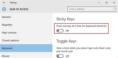 3 Ways to Turn on or off Sticky Keys in Windows 10