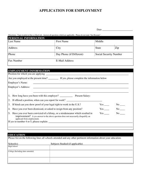 Free Printable Job Application Form Template Uk - Printable Forms Free Online