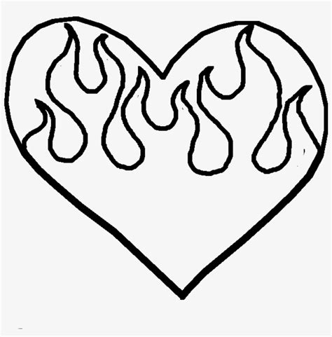 Flame Heart - Draw A Heart With Flames - 1340x1340 PNG Download - PNGkit