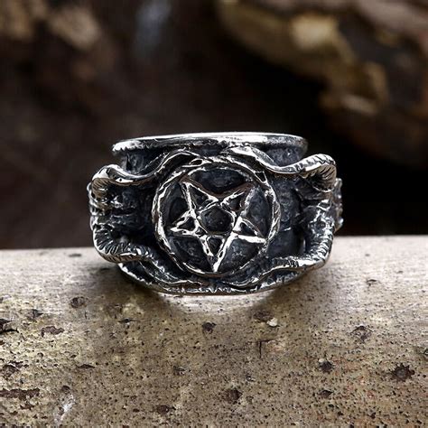 Baphomet Sigil Stainless Steel Occultisme Ring – GTHIC