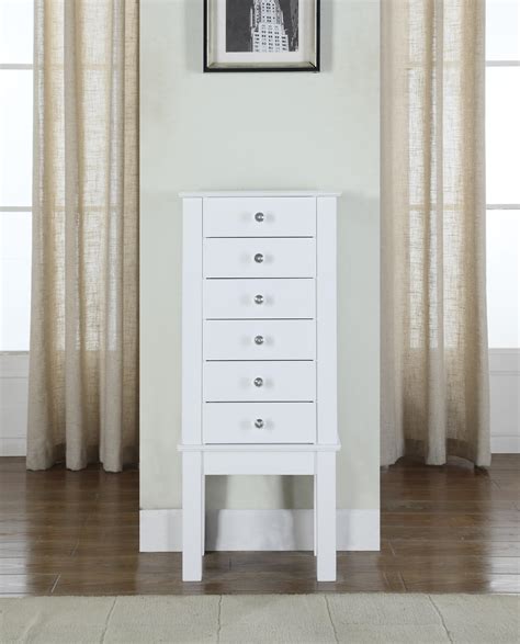 Crystal Jewelry Armoire - White