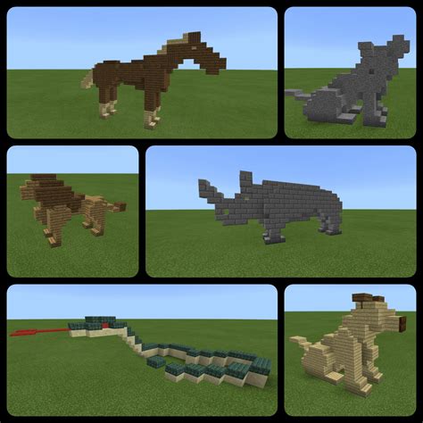 A selection of animal statue designs. Which is your favorite?? : r/Minecraft