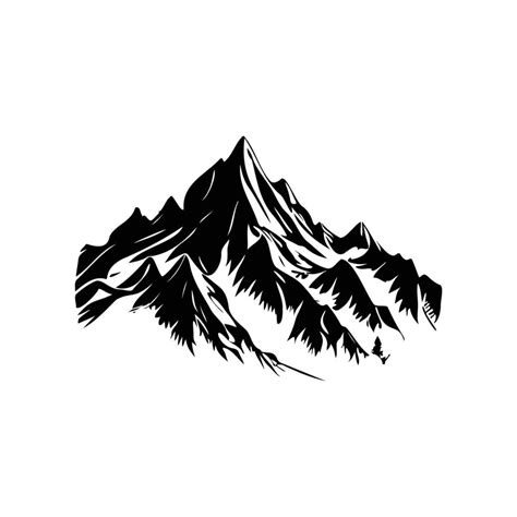 Mountain vector template, Mountain Silhouette, Forest Trees Travel ...