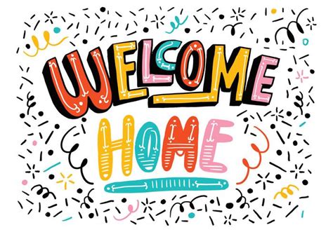 Bright Welcome Home Lettering 126472 Vector Art at Vecteezy