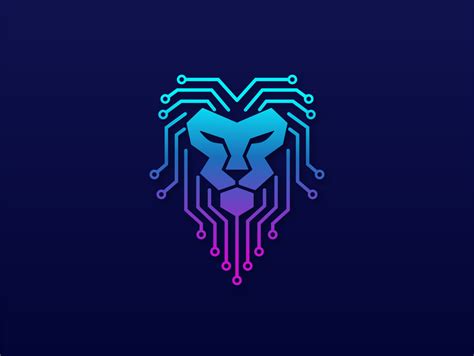 Lion Tech - Lion Head Technology Logo | Technology design graphic, Technology logo, Logo design