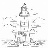 Lighthouse Landscape Coloring Pages sketch template