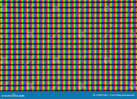 Closeup Pixels Of LCD TV Screen With Color Bars Is A Television Test ...