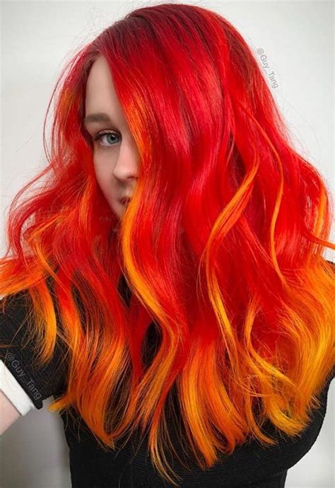 59 Fiery Orange Hair Color Shades to Try | Orange hair dye, Hair color orange, Bright red hair color