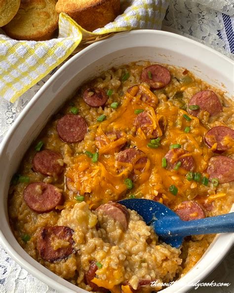 SMOKED SAUSAGE AND RICE CASSEROLE - The Southern Lady Cooks