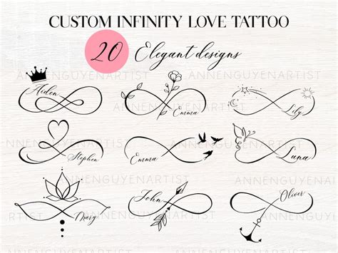 Custom Name Infinity Tattoo Design , Elegant Memorial Tattoo , Couple ...