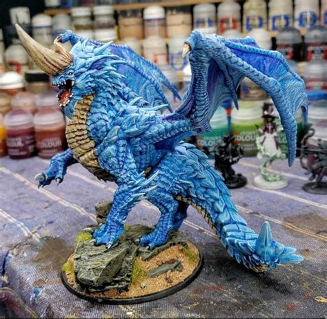 Blue Dragon Lord of the Print Dnd Miniatures RPG Role - Etsy | Dnd ...