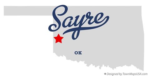 Map of Sayre, OK, Oklahoma